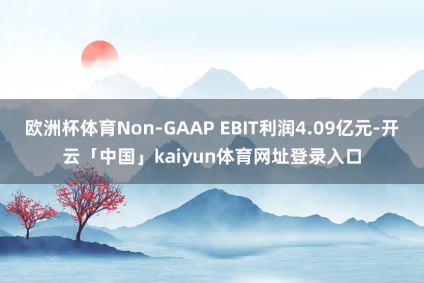欧洲杯体育Non-GAAP EBIT利润4.09亿元-开云「中国」kaiyun体育网址登录入口