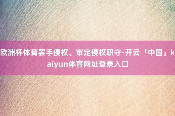 欧洲杯体育罢手侵权、审定侵权职守-开云「中国」kaiyun体育网址登录入口