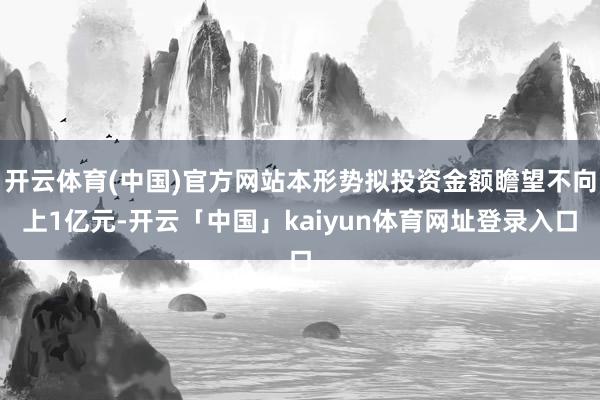 开云体育(中国)官方网站本形势拟投资金额瞻望不向上1亿元-开云「中国」kaiyun体育网址登录入口