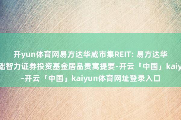开yun体育网易方达华威市集REIT: 易方达华威农贸市集阻塞式基础智力证券投资基金居品贵寓提要-开云「中国」kaiyun体育网址登录入口