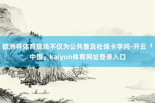 欧洲杯体育现场不仅为公共普及社保卡学问-开云「中国」kaiyun体育网址登录入口